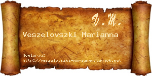 Veszelovszki Marianna névjegykártya